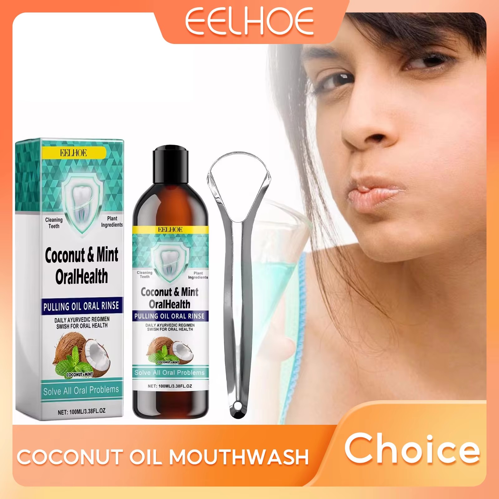 Teeth Whitening With Coconut Oil - Eelhoe hortelã óleo de coco puxando