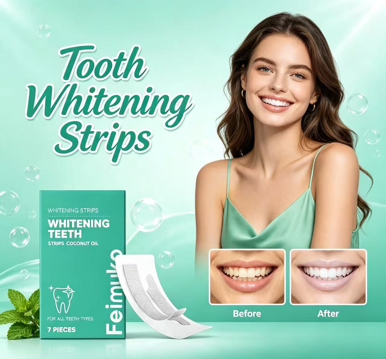 Teeth Whitening With Coconut Oil - Tiras de Clareamento Dental com Óleo