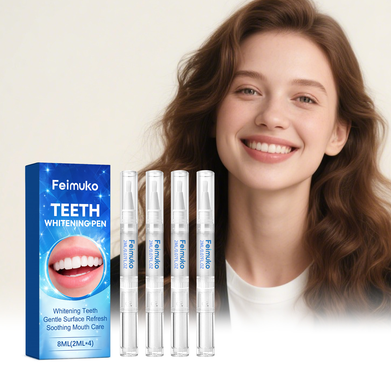 Teeth Whitening Bleaching Kit - Caneta de gel para clareamento dental,
