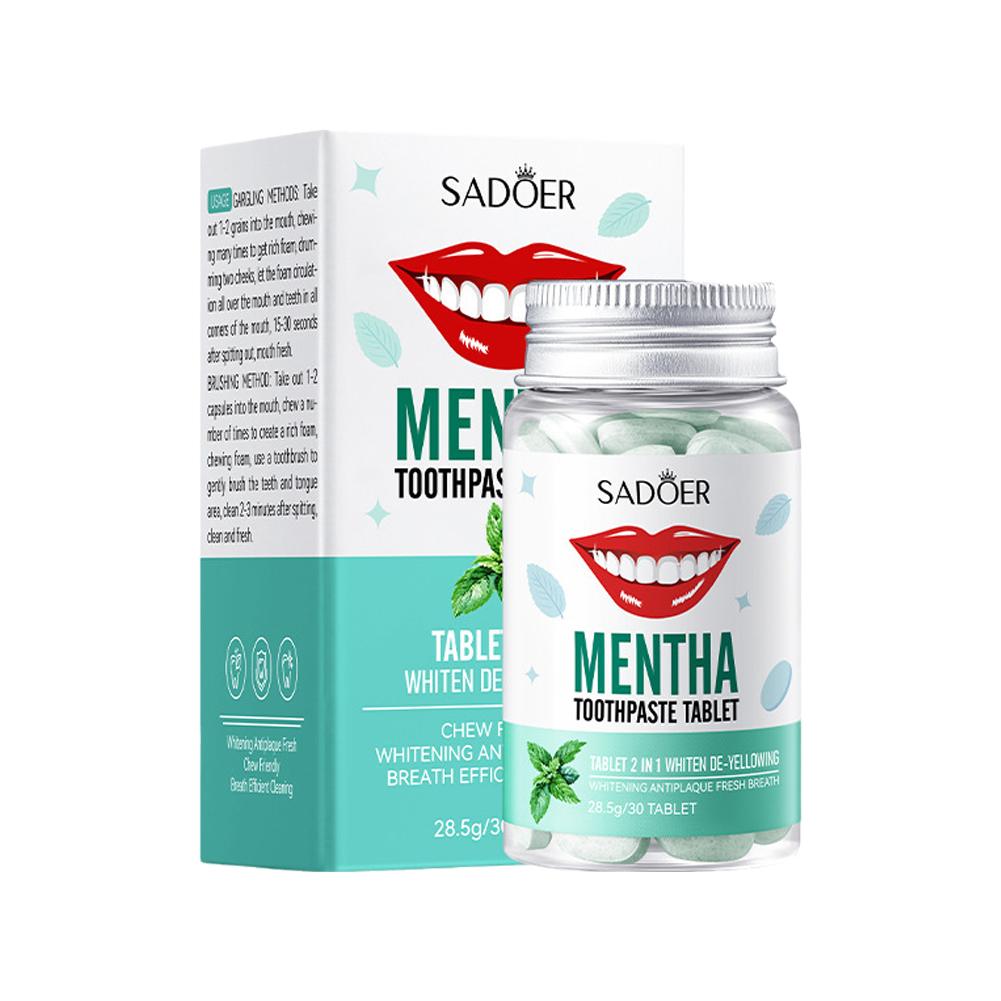 Teeth Whitening Remedies - Comprimidos de pasta de dente sólida