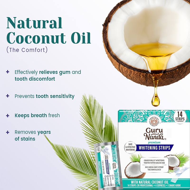 14pcs/caixa Fitas Clareadoras  - Teeth Whitening With Coconut Oil avaliação e preço