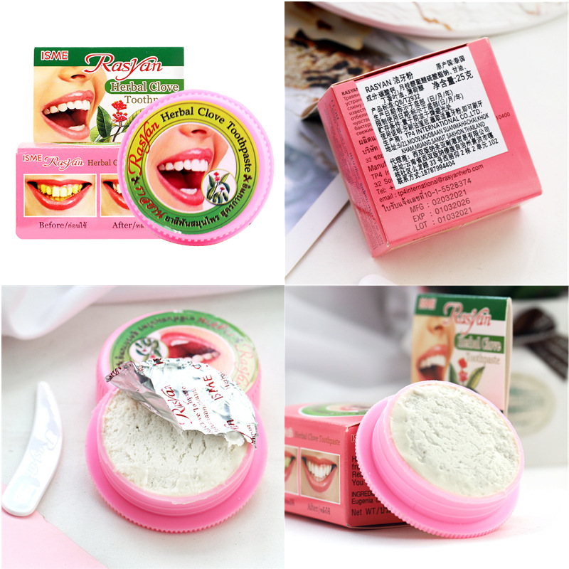 Pó de dente de cravo de ervas  - Teeth Whitening Thailand avaliação e preço