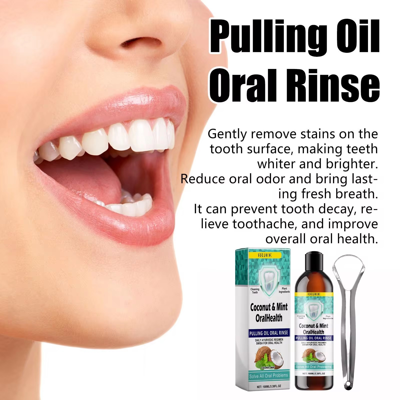 Eelhoe hortelã óleo de coco pu - Teeth Whitening With Coconut Oil avaliação e preço