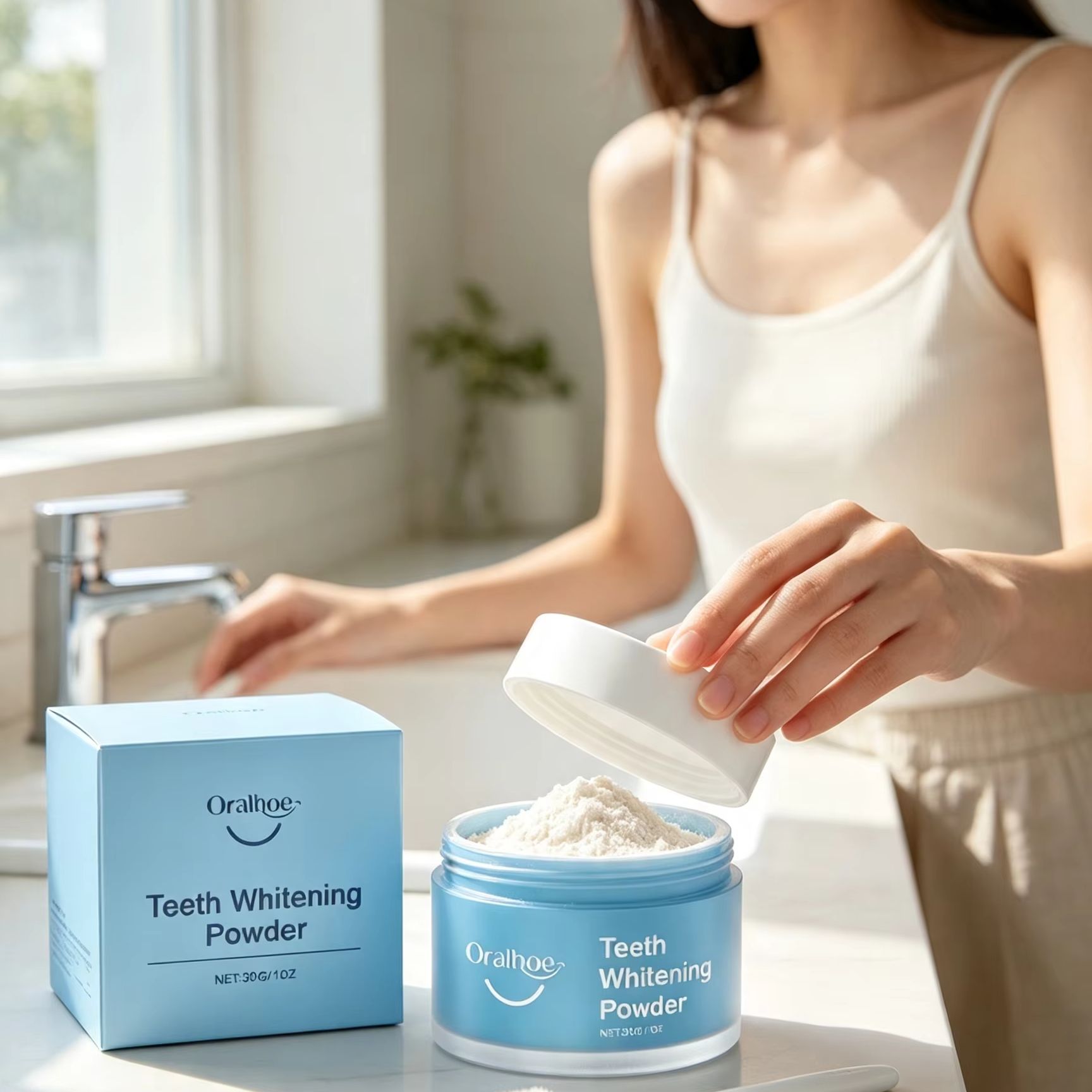 Pó Dental Oralhoe para Escovaç - Teeth Whitening App avaliação e preço