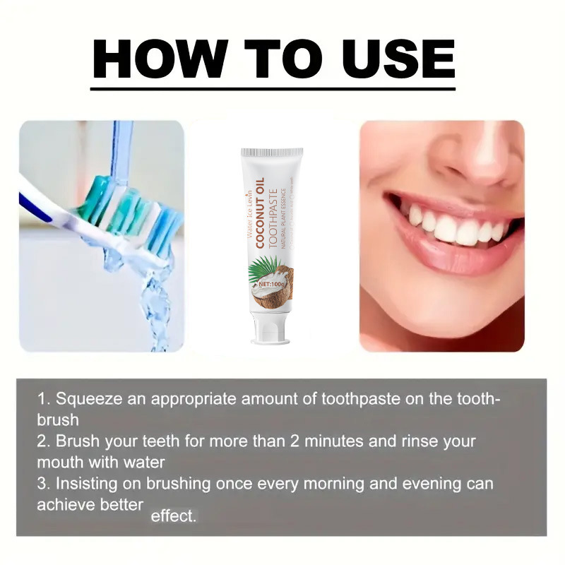 100g de creme dental branquead - Teeth Whitening With Coconut Oil avaliação e preço