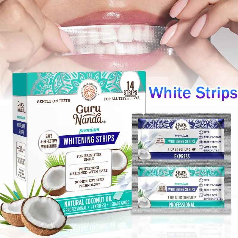 1/2/3 Caixas de Tiras de Óleo  - Teeth Whitening With Coconut Oil avaliação e preço